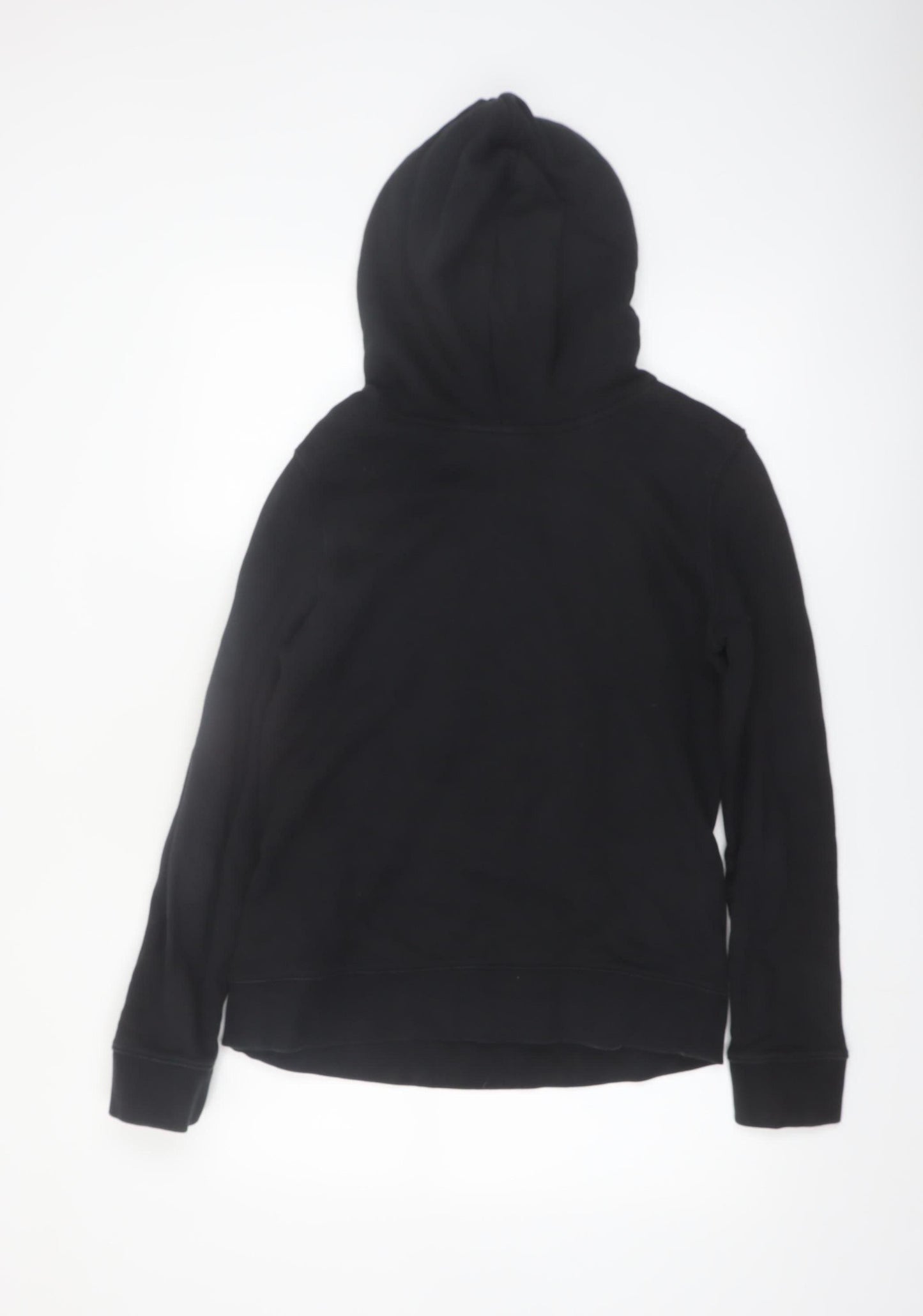 Adidas Women Black Trefoil Hoodie Size 8 Pullover Cotton Blend