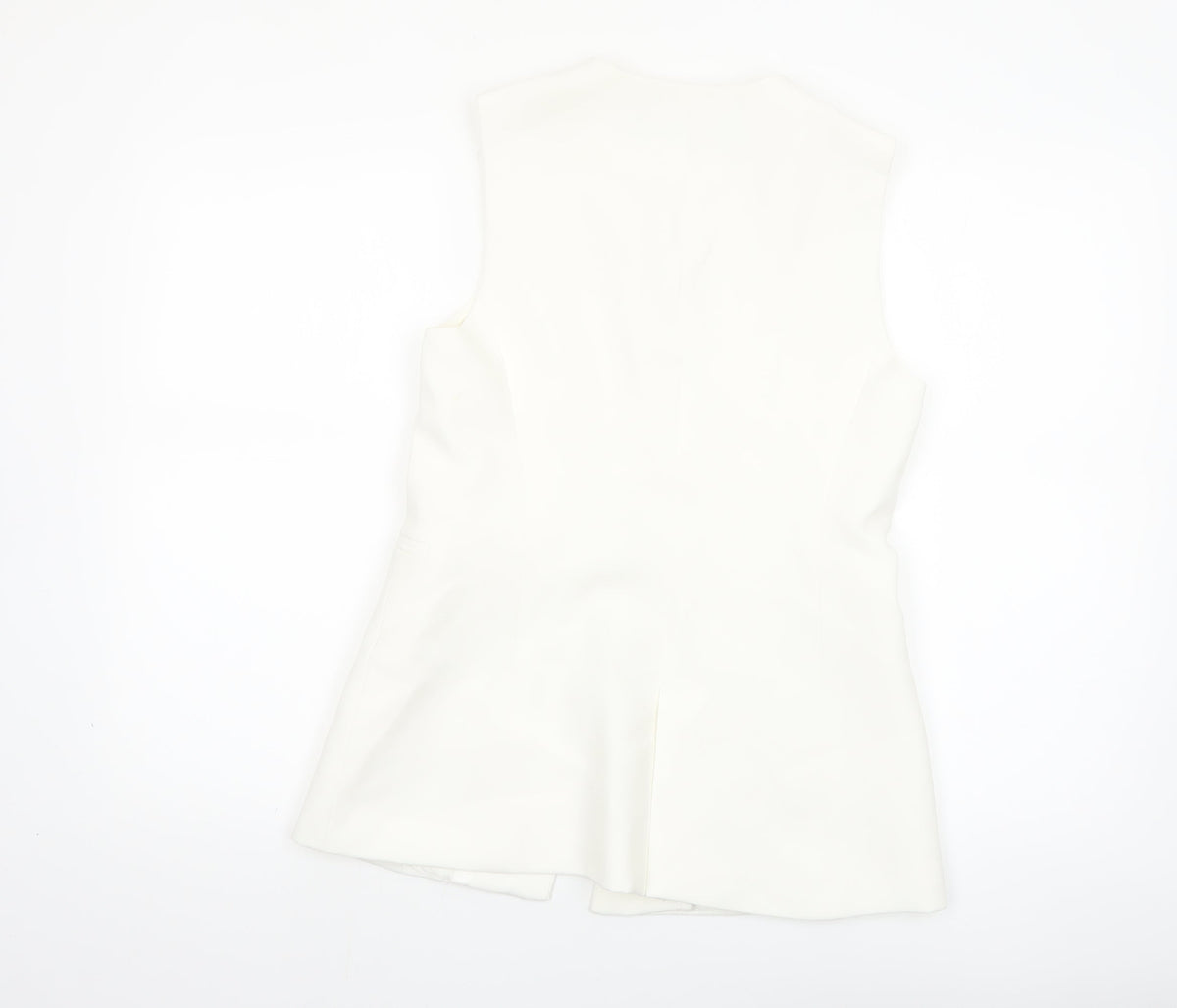 Zara Women Ivory Sleeveless Suit Waistcoat Size S Tailored Lined