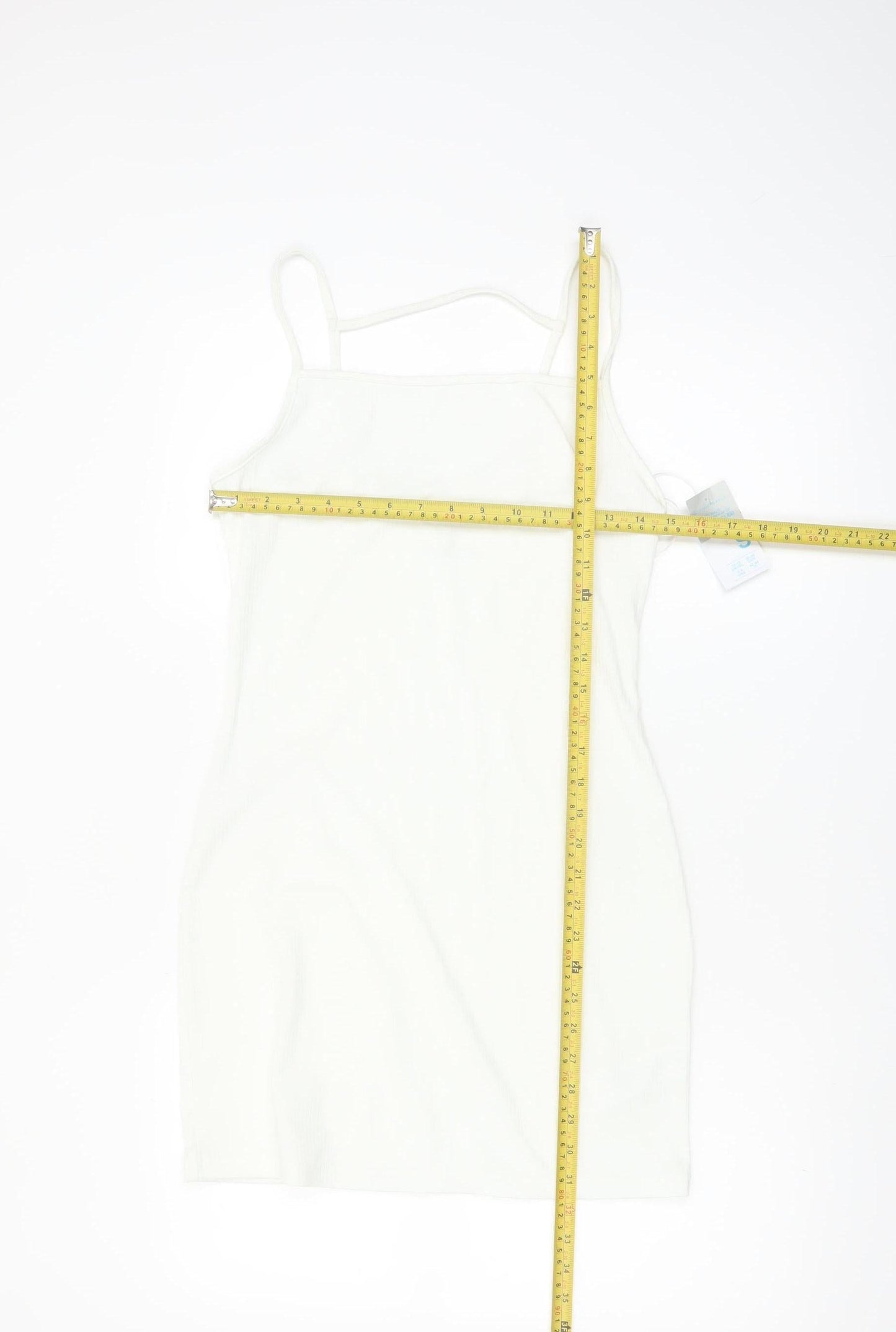 Primark Women White Slip Dress Size 10-12 Sleeveless Summer Style