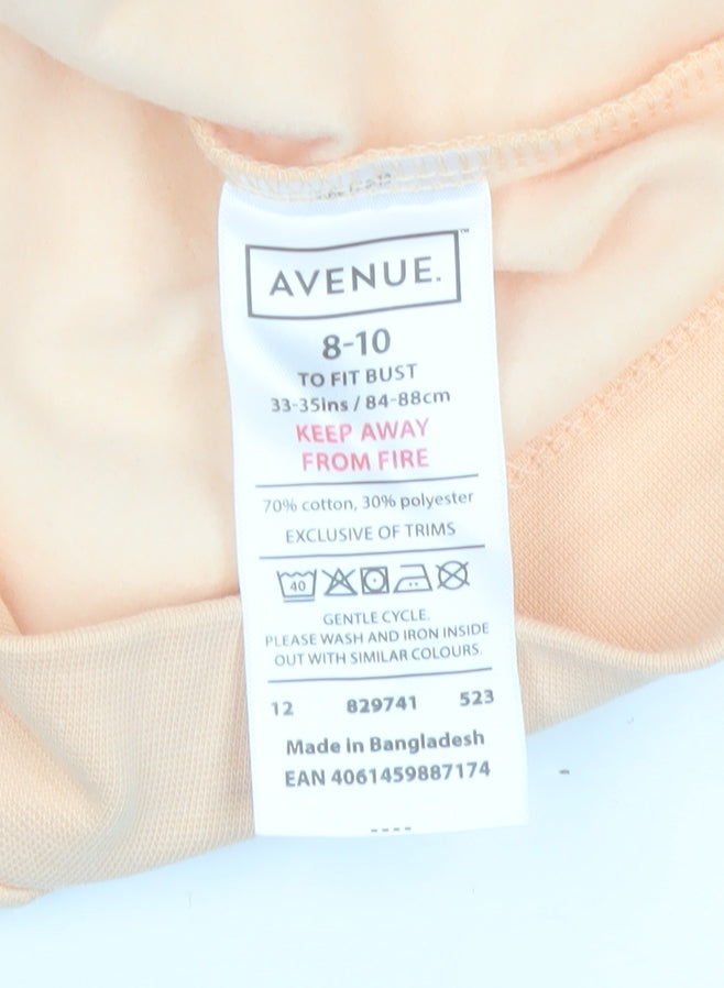 Avenue Women Peach Pullover Sweatshirt Size 8-10 Cotton Blend Casual
