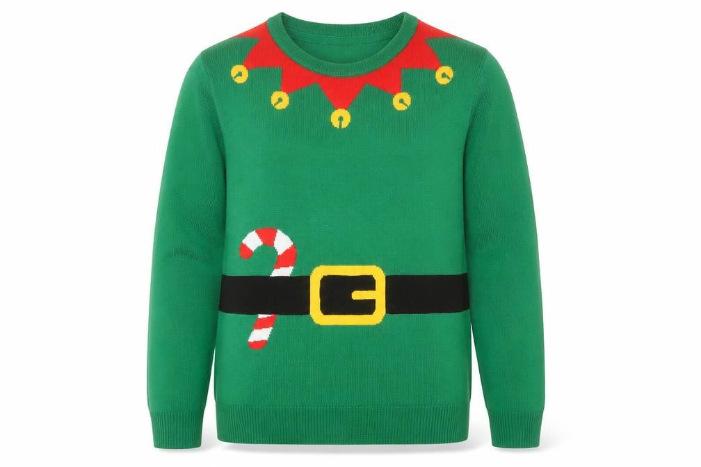 Esmara Womens Green Christmas Elf Pullover Jumper Size 12