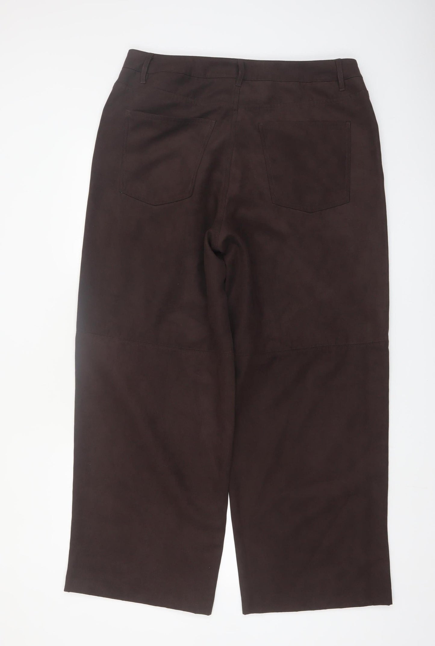 Marks and Spencer Women's Brown Regular Fit Straight Leg Trousers Size 16