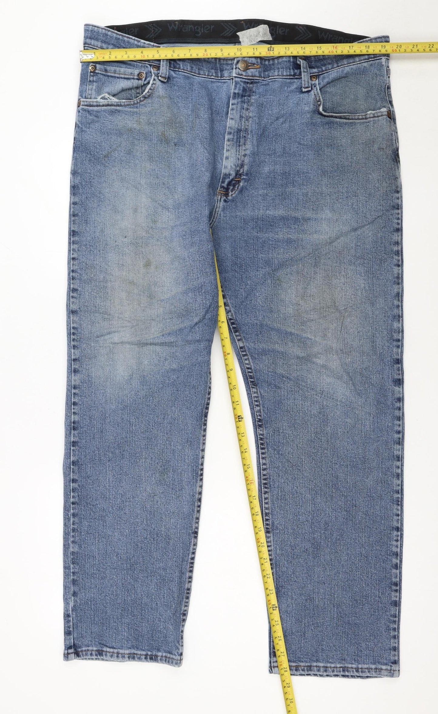 Wrangler Men Blue Regular Straight Fit Denim Jeans 40x29