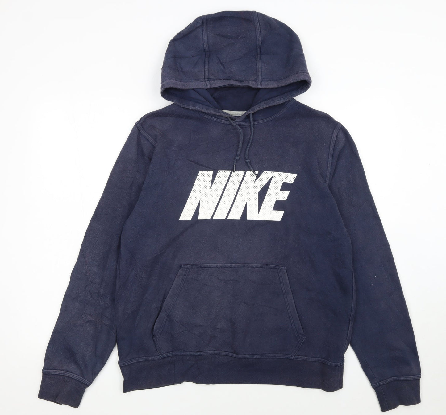 Nike Women's Navy Pullover Hoodie Medium Cotton Blend