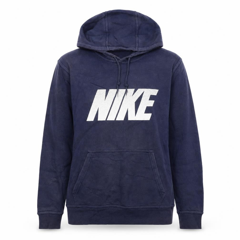 Nike Women's Navy Pullover Hoodie Medium Cotton Blend