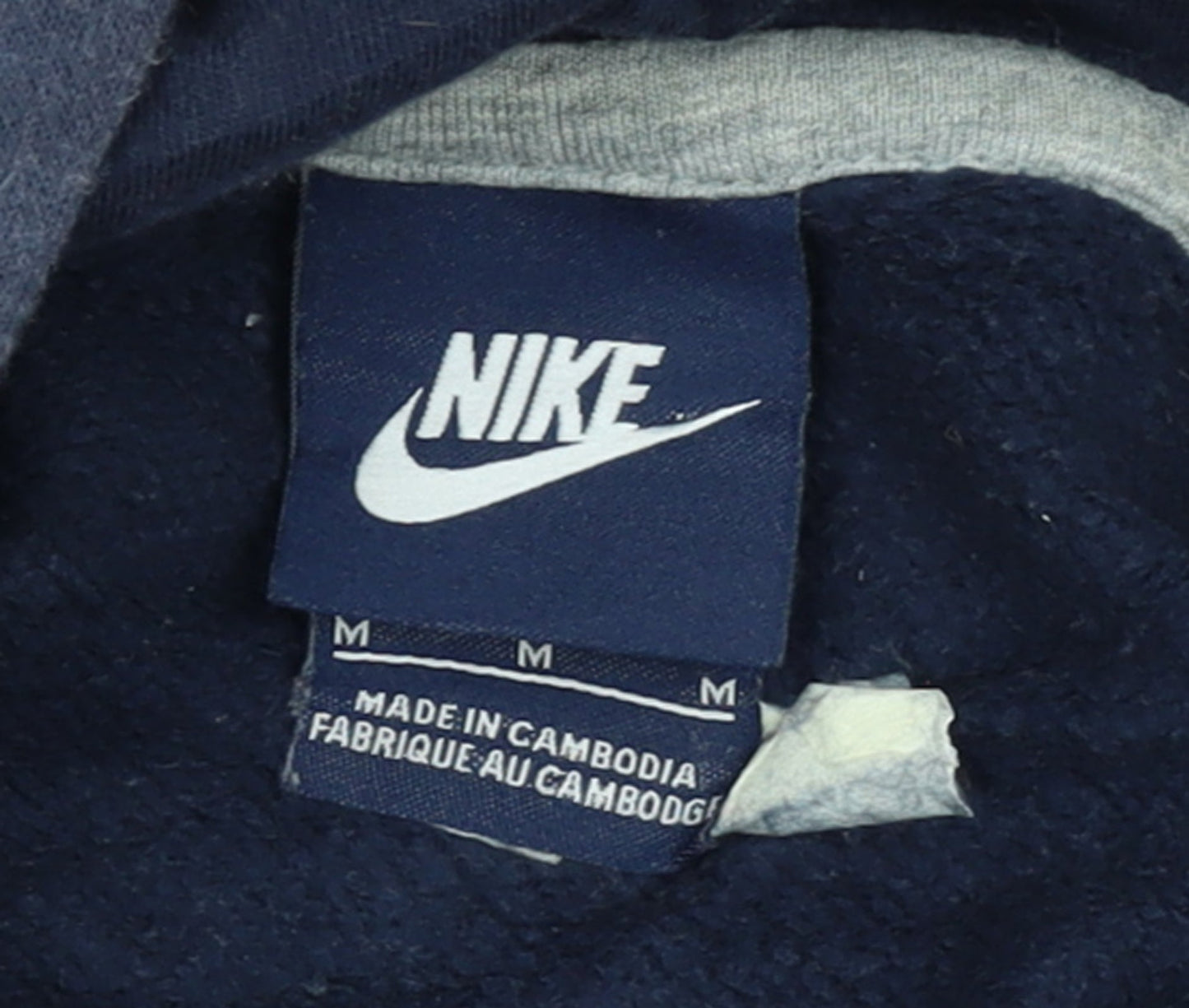 Nike Women's Navy Pullover Hoodie Medium Cotton Blend