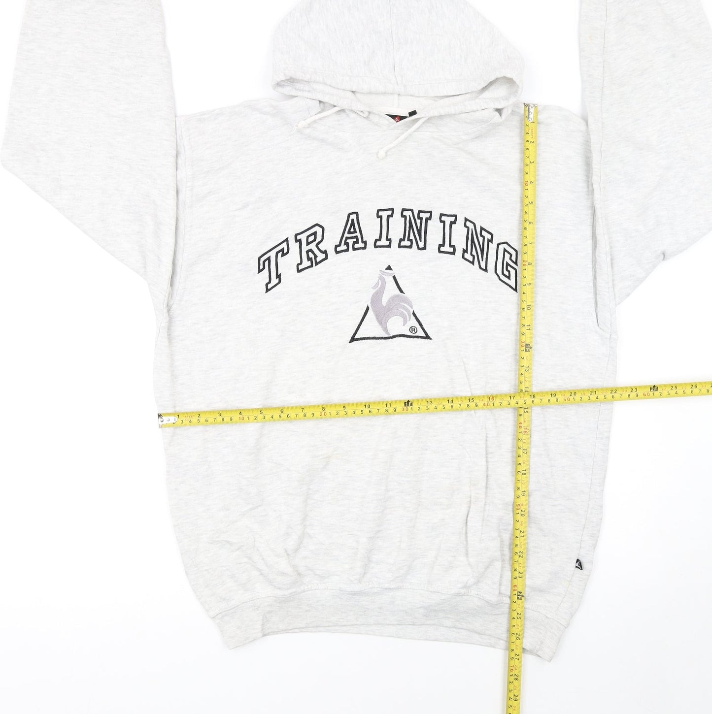 Le Coq Sportif Mens Grey Hoodie Medium Pullover Training Style