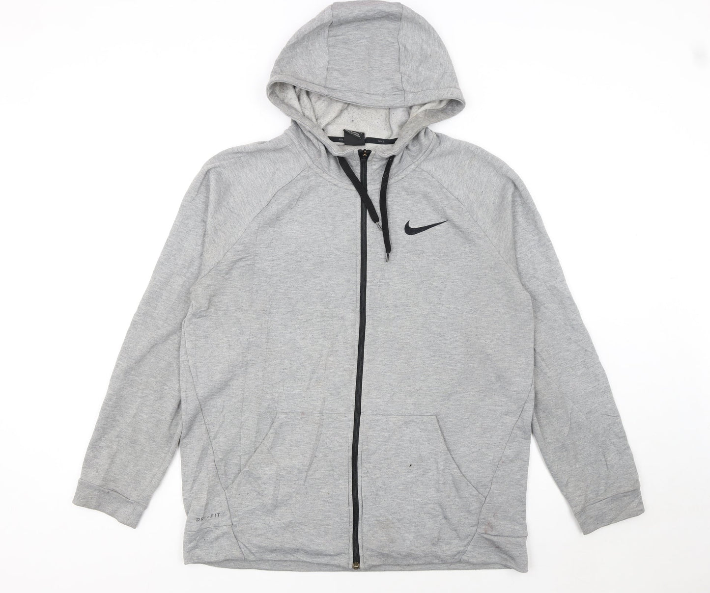 Nike Men's Grey Dri-Fit Full Zip Hoodie Size L Sportswear