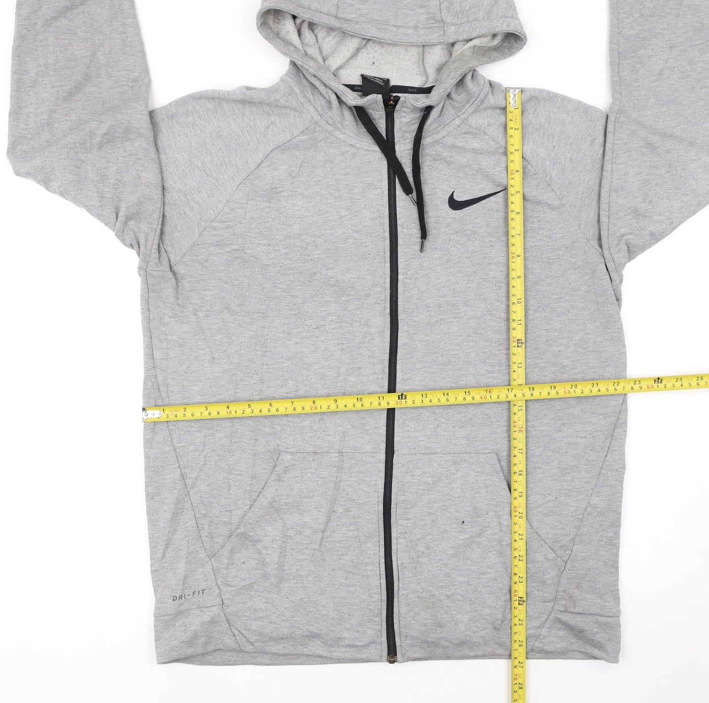Nike Men's Grey Dri-Fit Full Zip Hoodie Size L Sportswear
