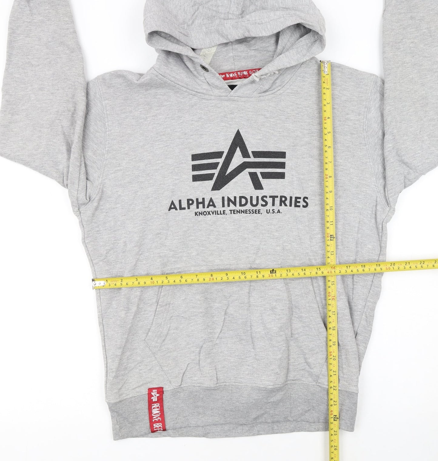 Alpha Industries Men's Grey Pullover Hoodie Small Regular Fit