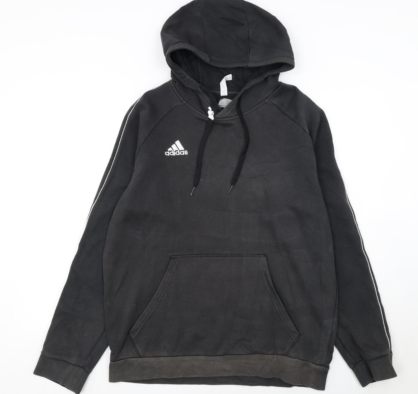Adidas Men’s Black Pullover Hoodie L Fleece Logo Sportswear