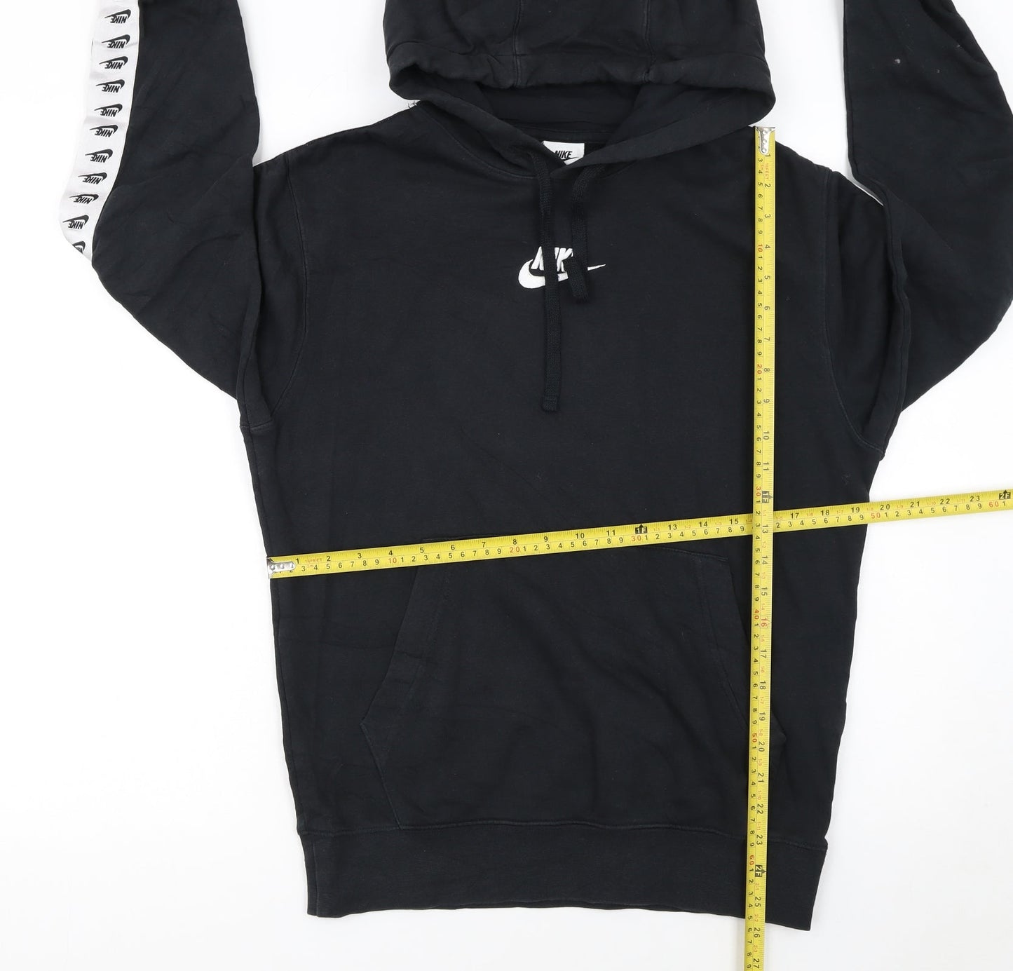 Nike Womens Black Small Pullover Hoodie With Logo Trim