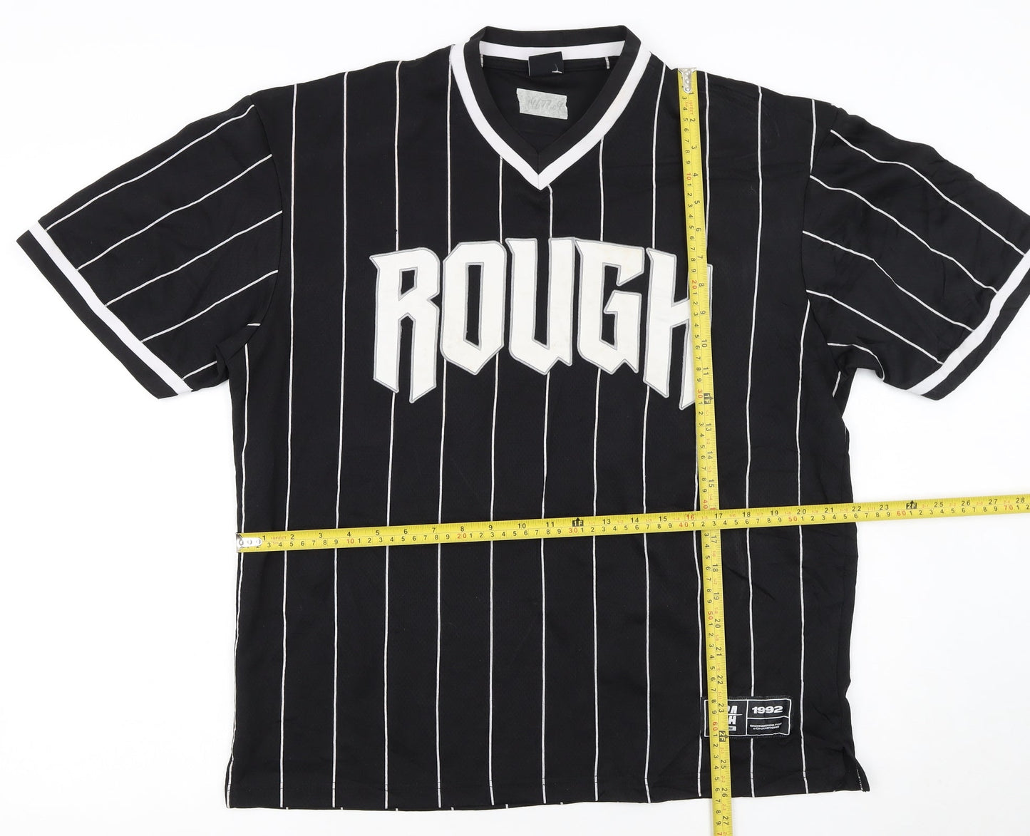 FSBN Men's Black Striped Athletic Fit Jersey T-Shirt M