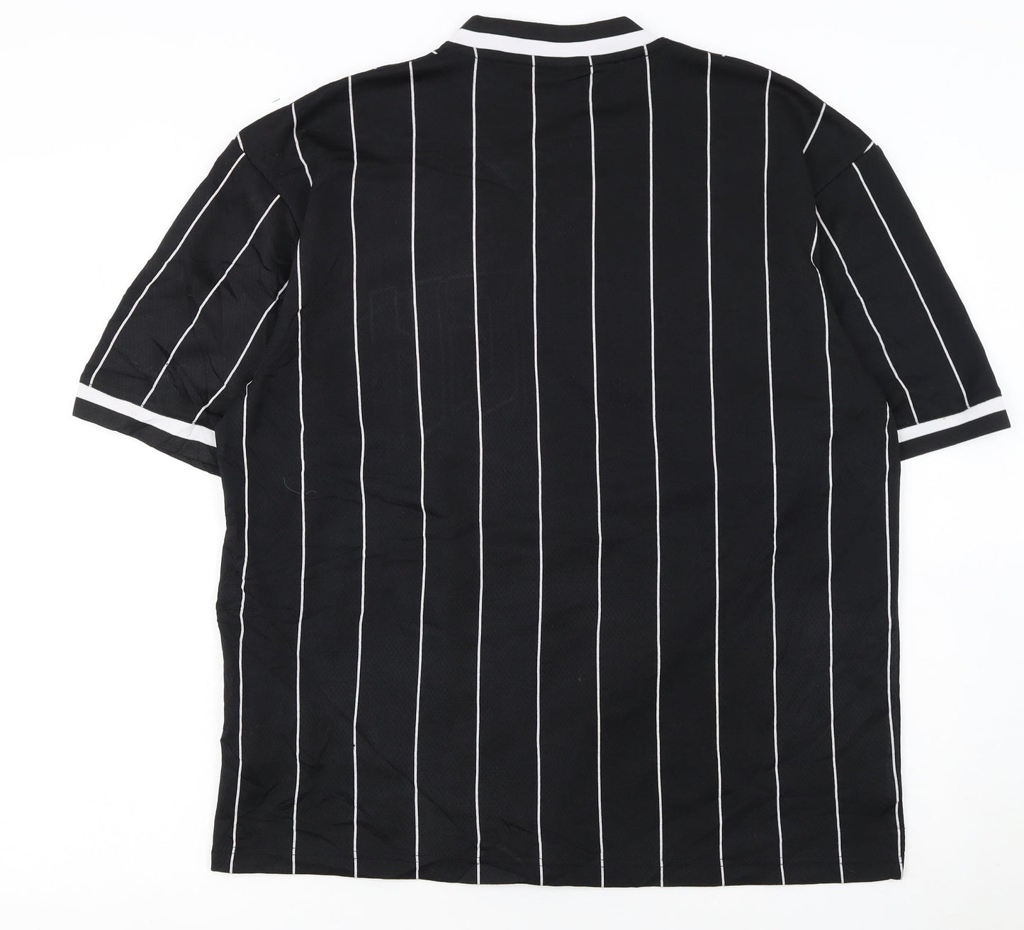 FSBN Men's Black Striped Athletic Fit Jersey T-Shirt M