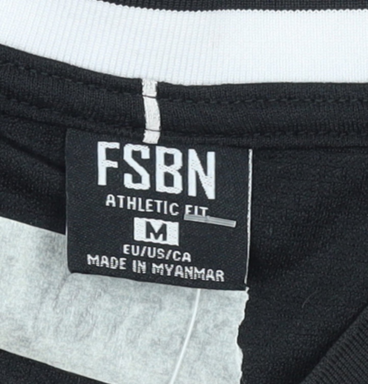 FSBN Men's Black Striped Athletic Fit Jersey T-Shirt M