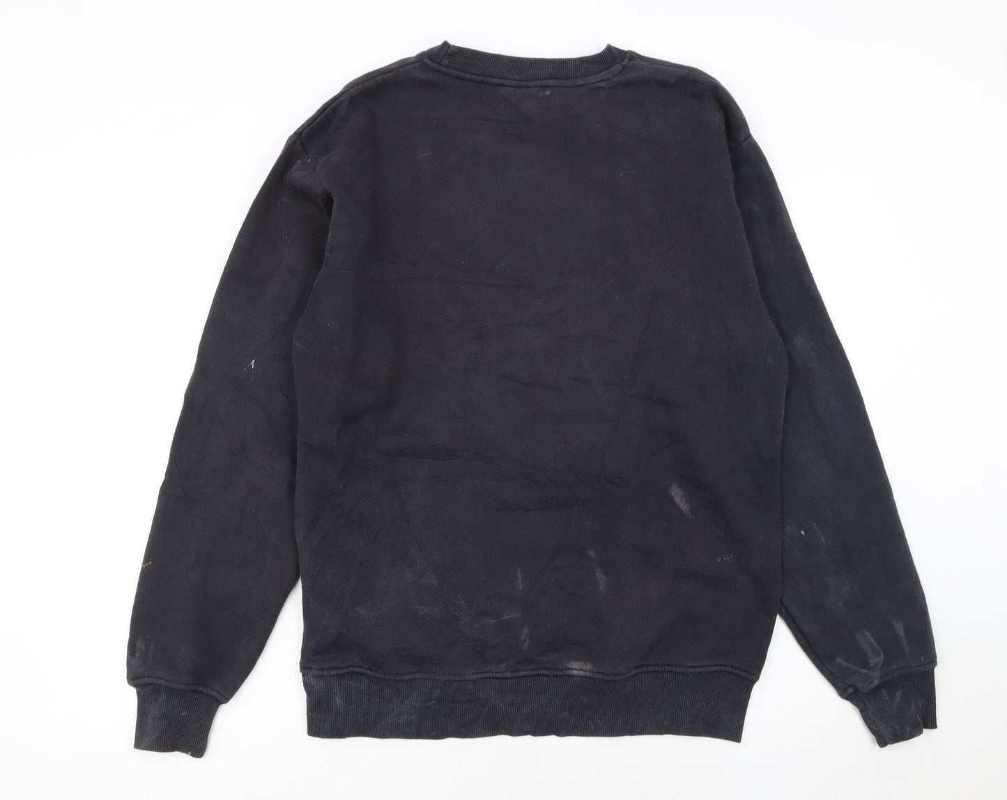 Fila Men's Black Logo Pullover Sweatshirt L Regular Fit Crew Neck
