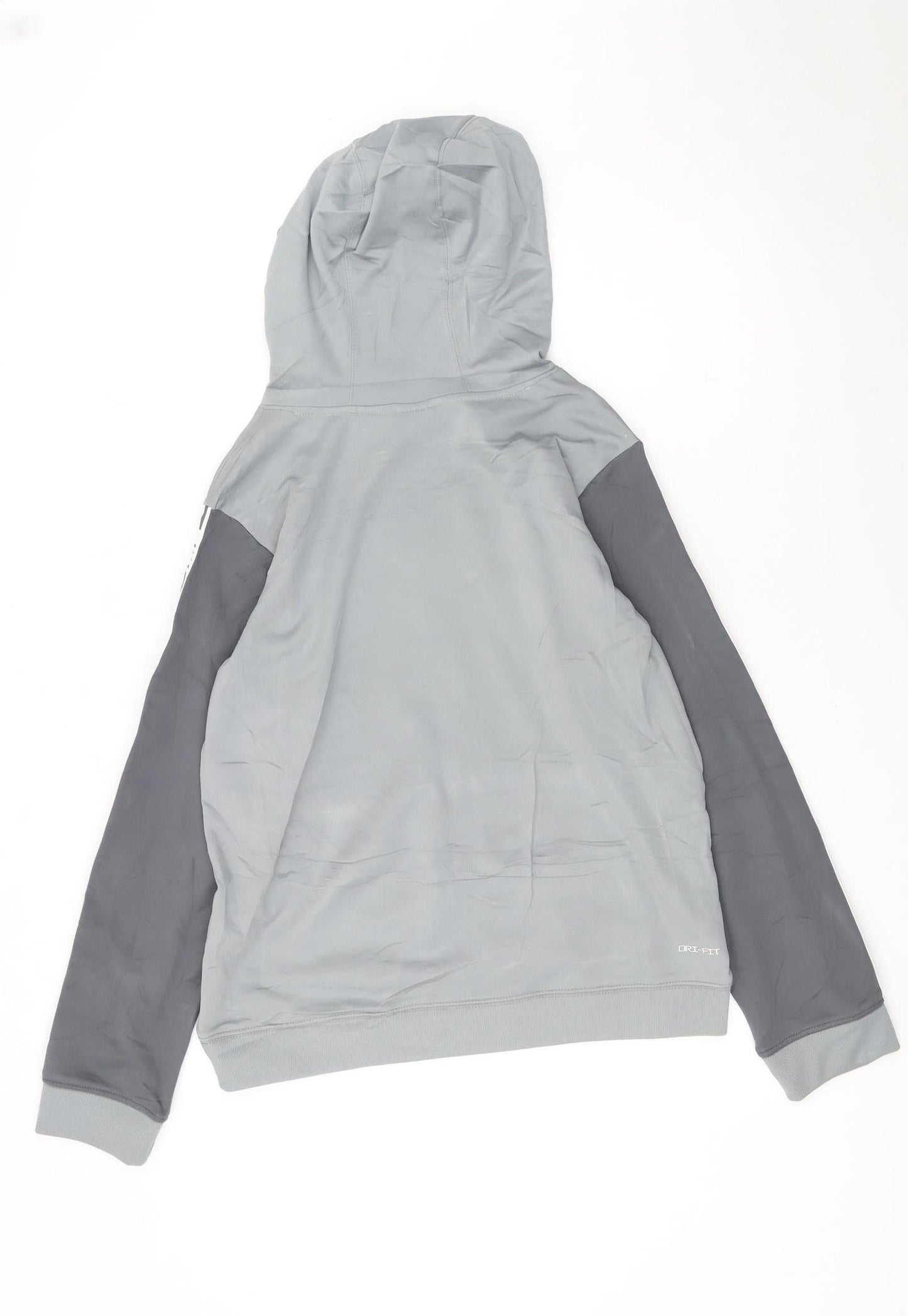 Nike Boys Grey Dri-Fit XL Pullover Hoodie with Logo Sleeves