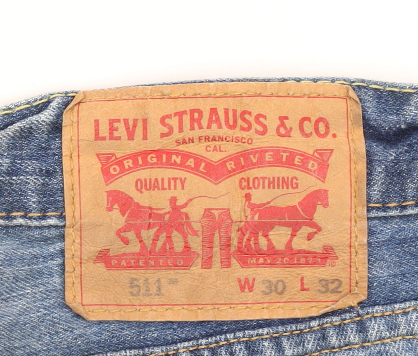 Levi Strauss Men's Blue 511 Slim Fit Straight Jeans W30 L32