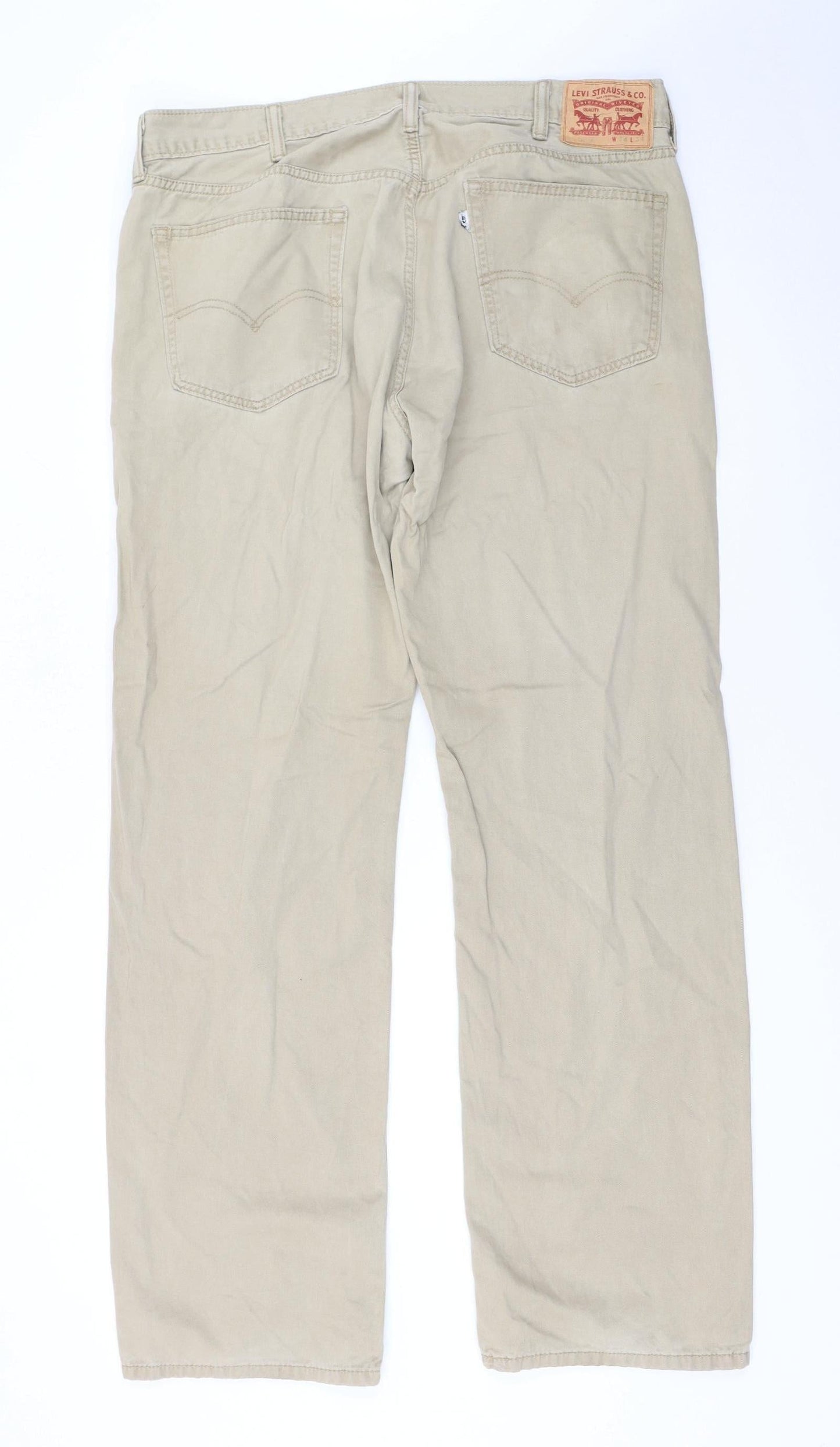 Levi's 559 Men's Beige Cotton Chino Trousers W38 L34 Straight Fit