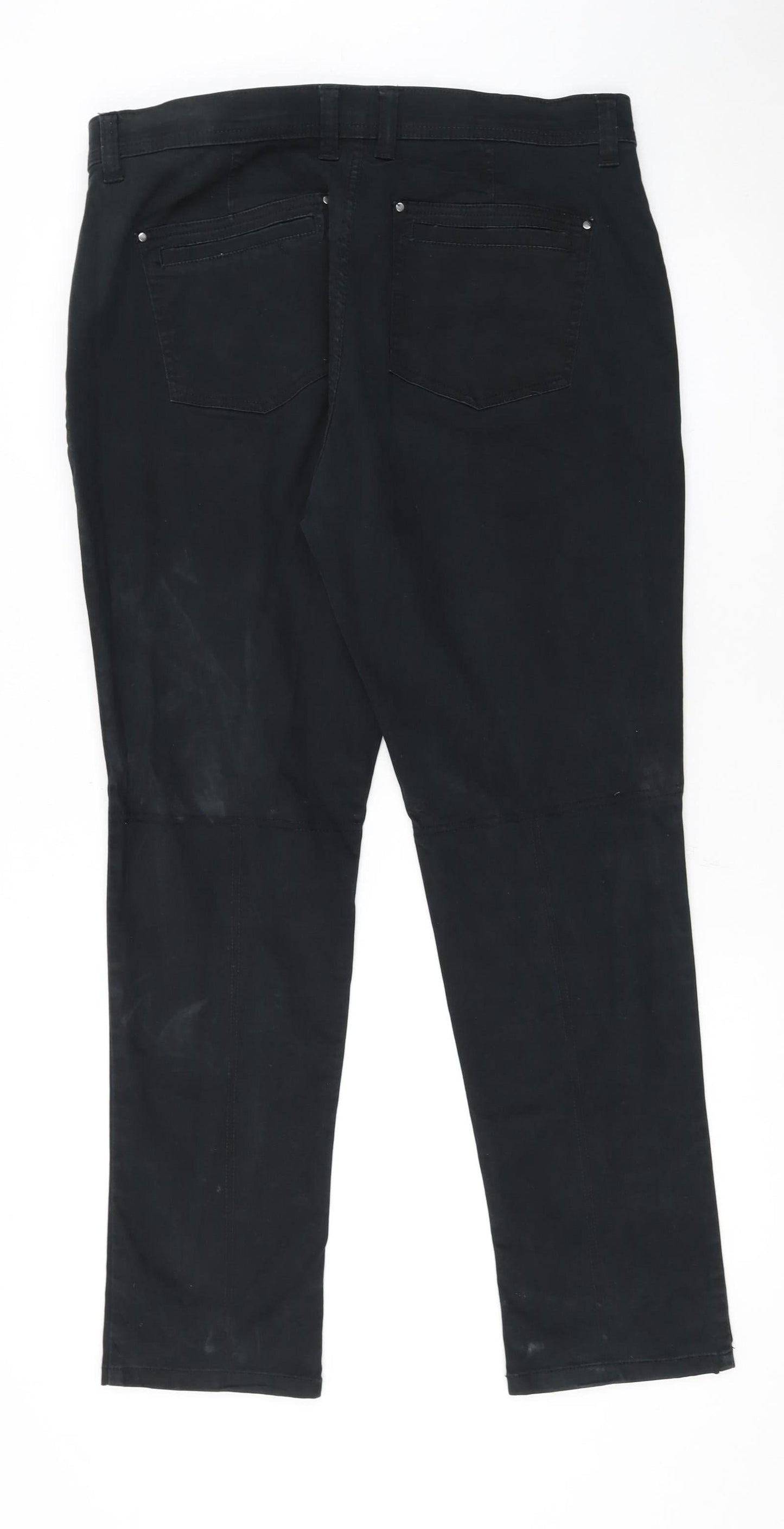 Lee Women Black Straight Jeans Size 16 Stretch Denim