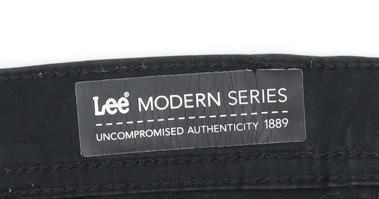 Lee Women Black Straight Jeans Size 16 Stretch Denim