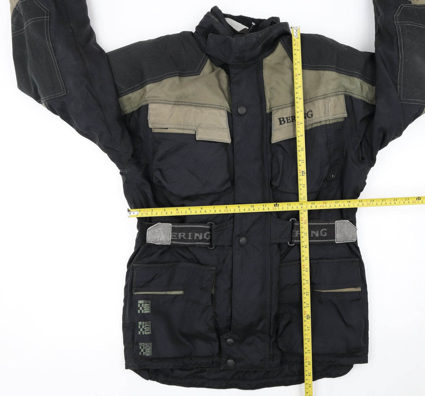 Bering Men’s Black Motorcycle Jacket M Waterproof Windproof Reflective