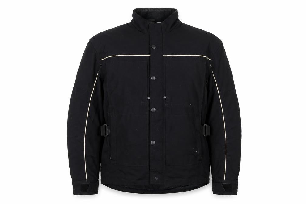GiMoto Men's Black Motorcycle Jacket Size M Waterproof Lined