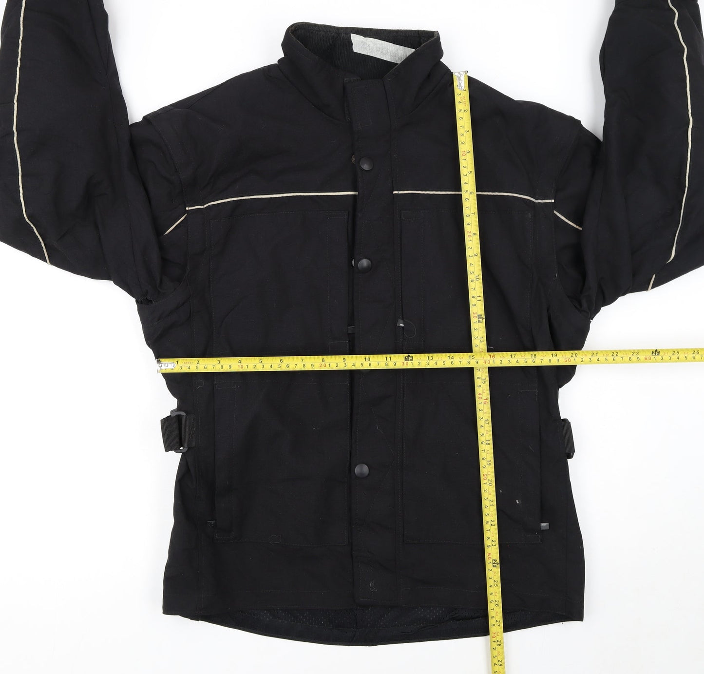 GiMoto Men's Black Motorcycle Jacket Size M Waterproof Lined
