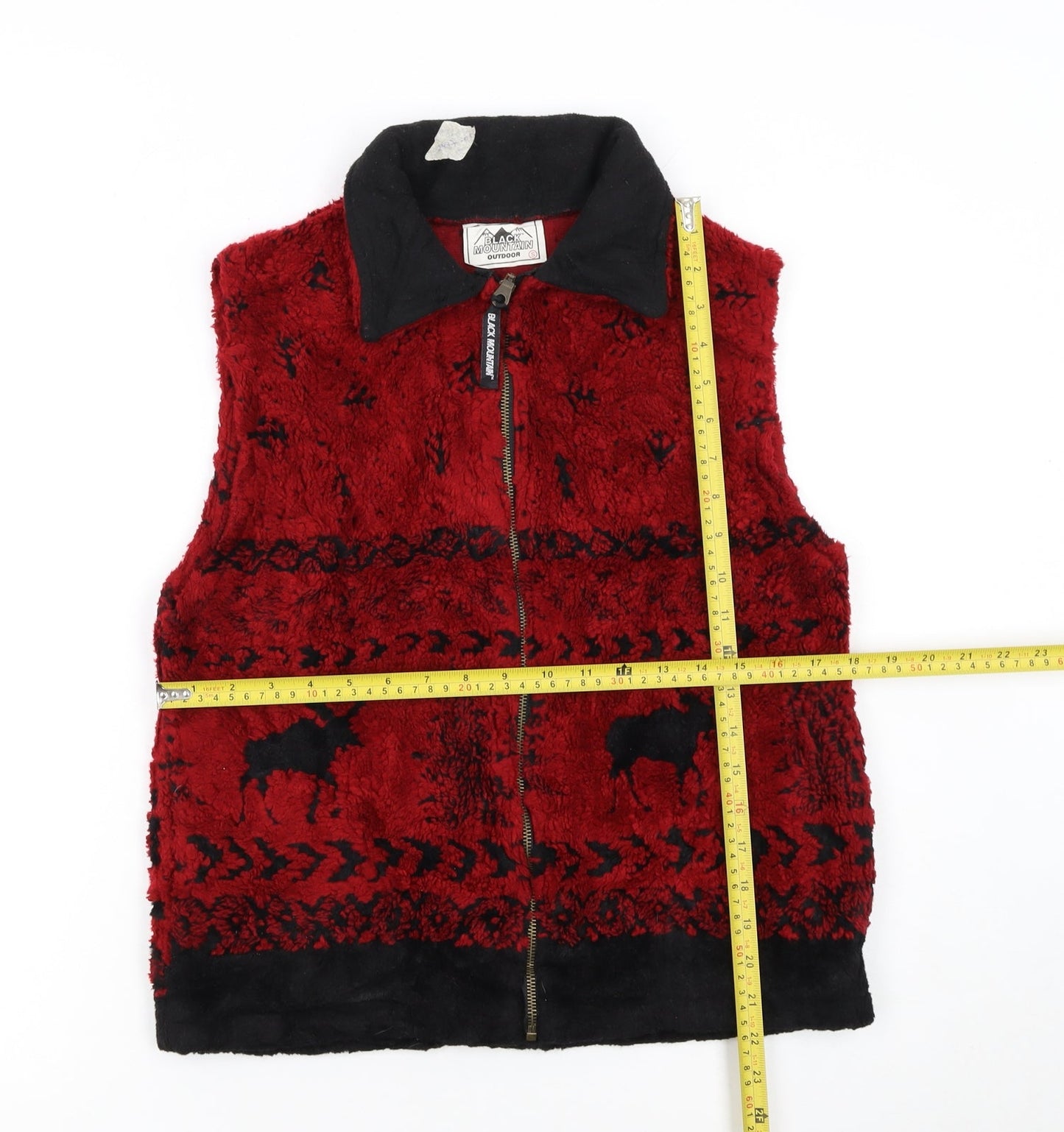 Black Mountain Womens Red Fleece Outdoor Zip Waistcoat Small