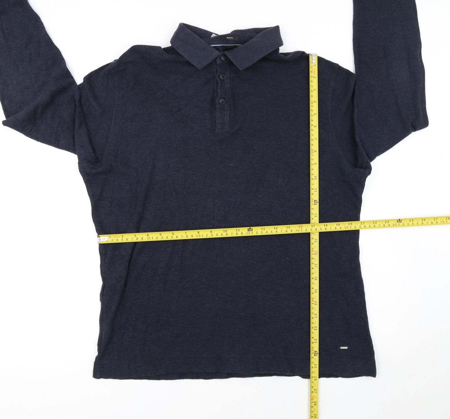 Hugo Boss Men's Blue Slim Fit Long Sleeve Polo Shirt XXL