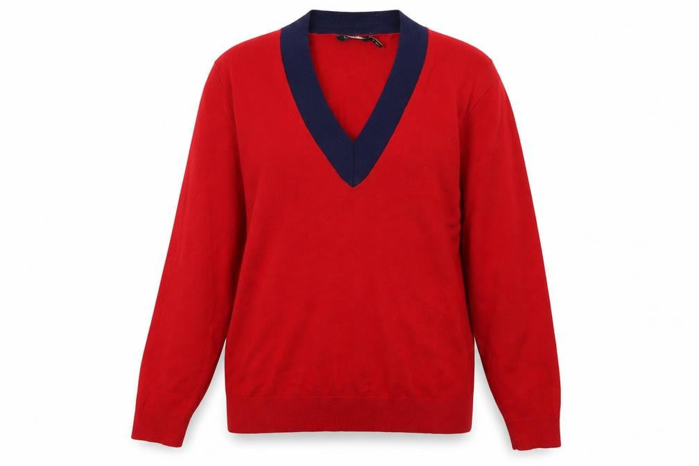 Lauren Ralph Lauren Womens Red V-Neck Long Sleeve Jumper Size S