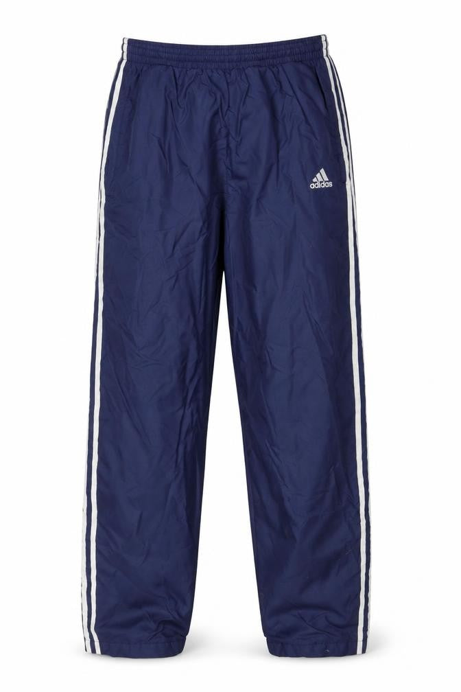 Adidas Men's Blue Track Pants M Elastic Waist Snap Side Stripe