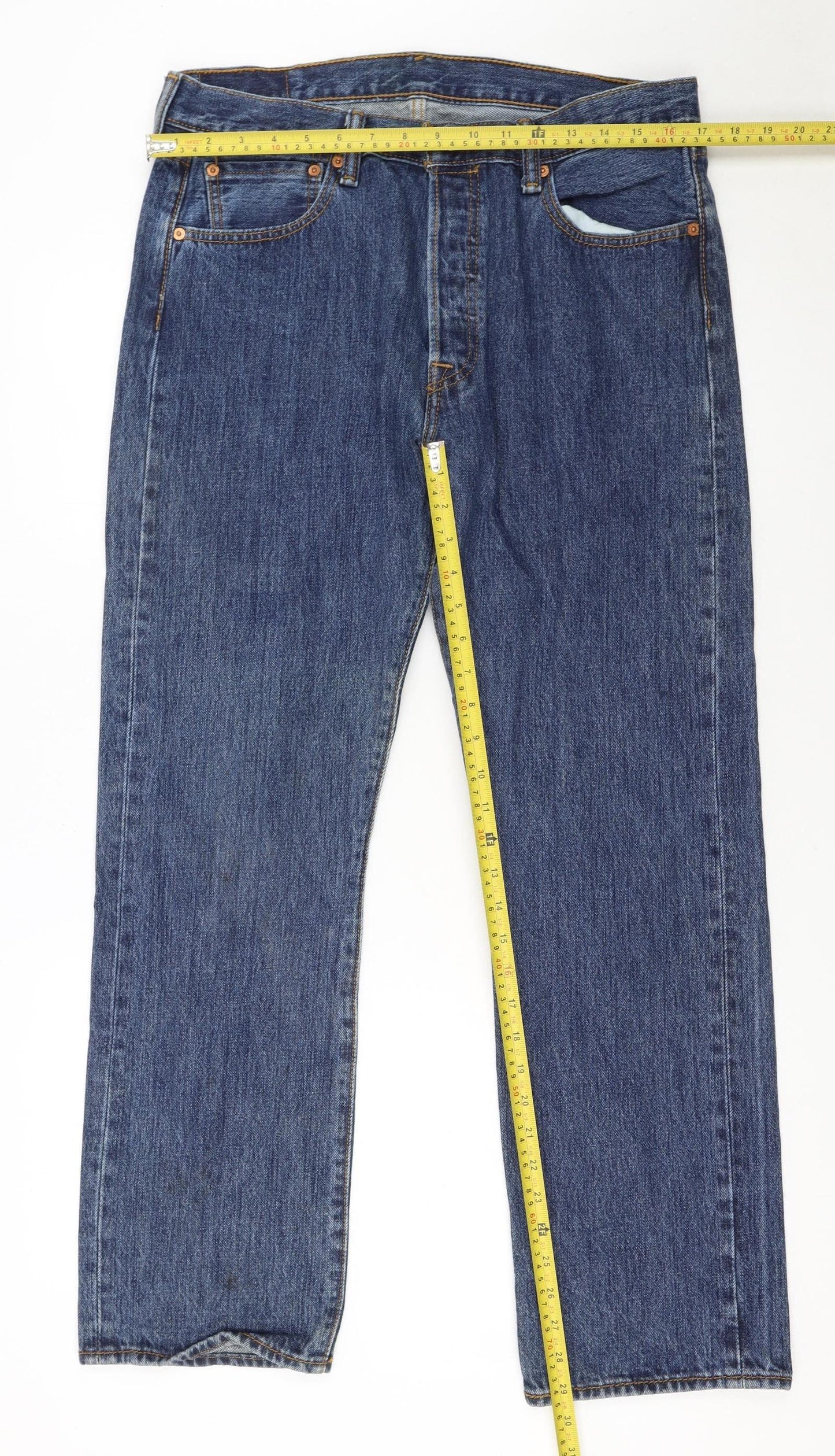 Levi's 501 Men's Blue Denim Straight Jeans 34W 30L Vintage Style