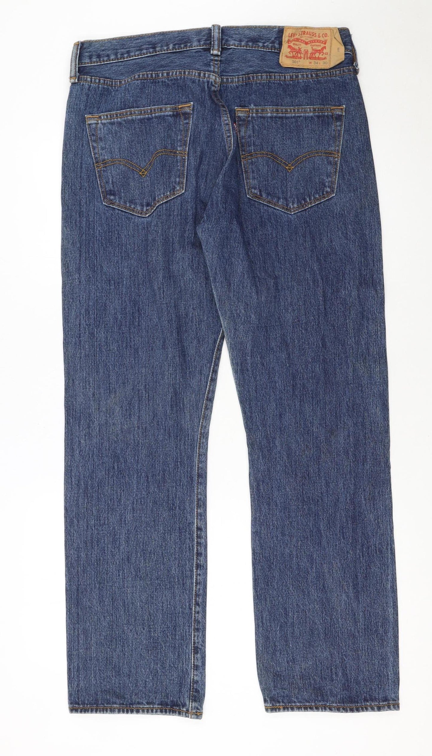 Levi's 501 Men's Blue Denim Straight Jeans 34W 30L Vintage Style