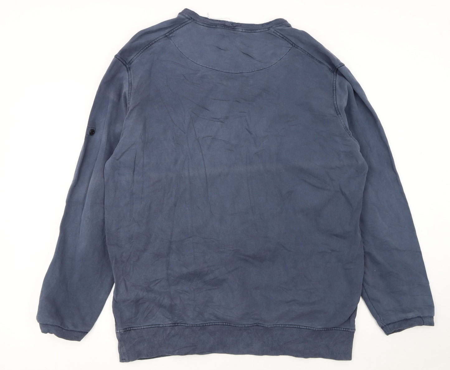 Stone Island Men's Blue 2XL Pullover Sweatshirt Crew Neck Cotton