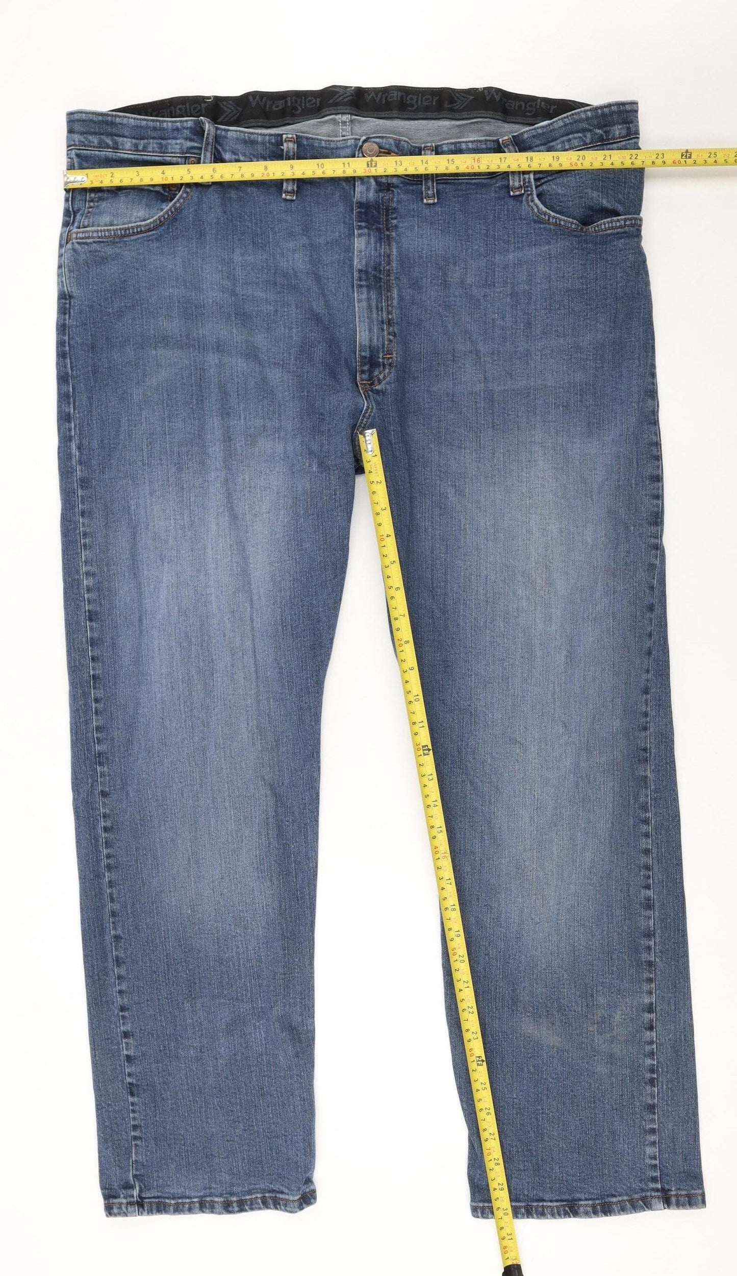 Wrangler Men's Blue Straight Fit Denim Jeans 46W 30L