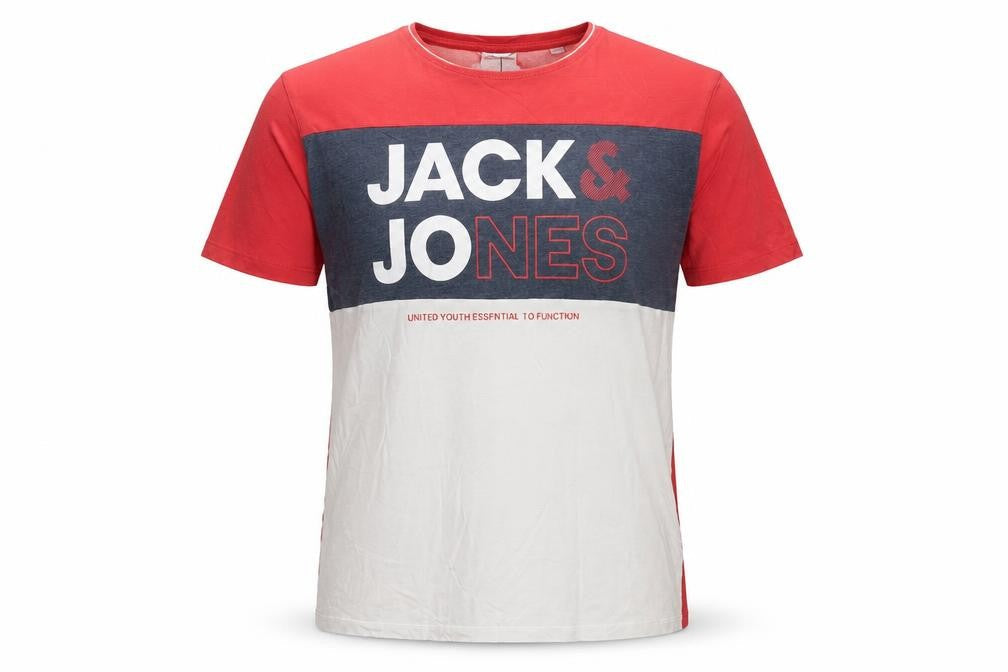 Jack & Jones Men's Multicoloured XL Colourblock Logo T-Shirt