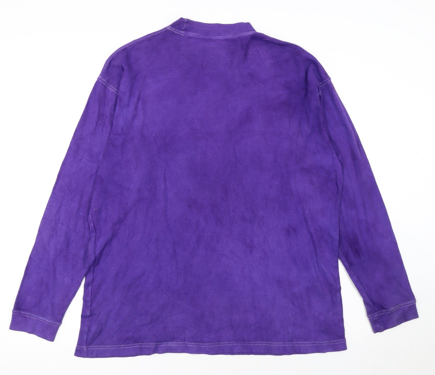 Reebok Women Purple Cotton Long Sleeve Crew Neck Pullover Sweatshirt M