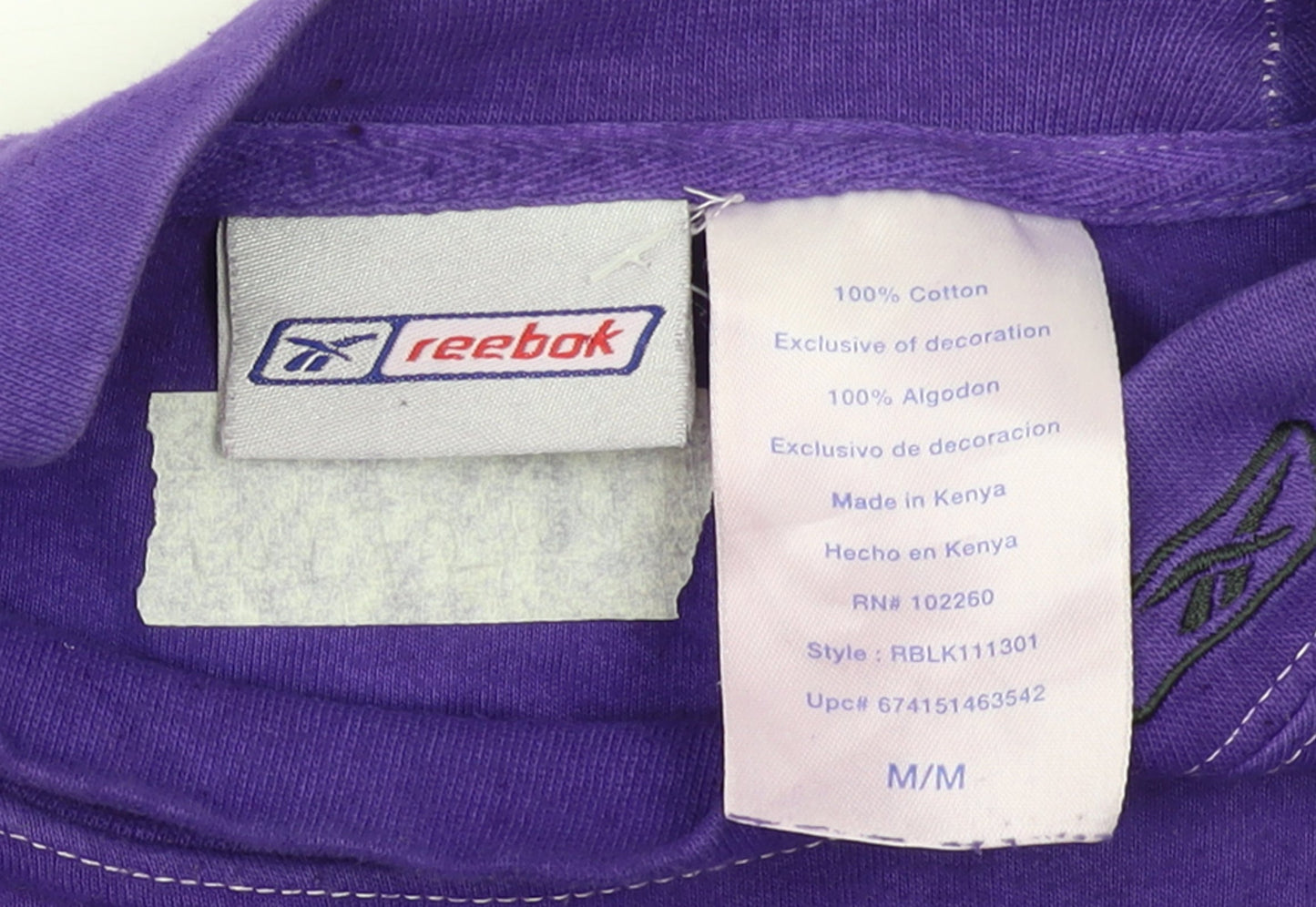 Reebok Women Purple Cotton Long Sleeve Crew Neck Pullover Sweatshirt M