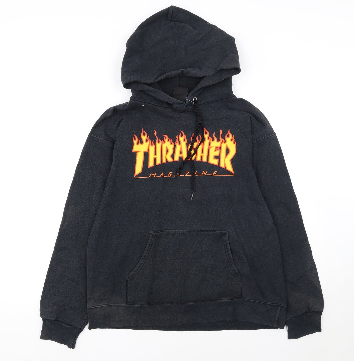 Thrasher Women Black Small Pullover Hoodie Flame Logo Skate Style