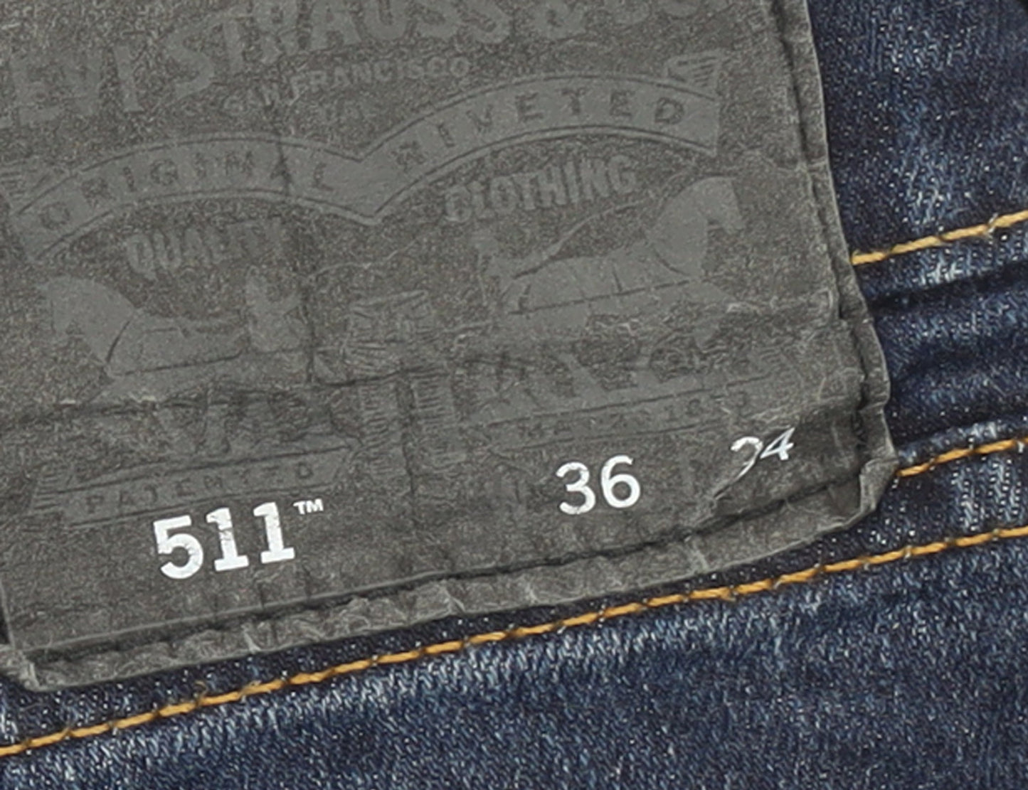 Levi's 511 Men's Blue Slim Fit Stretch Denim Jeans 36W 34L