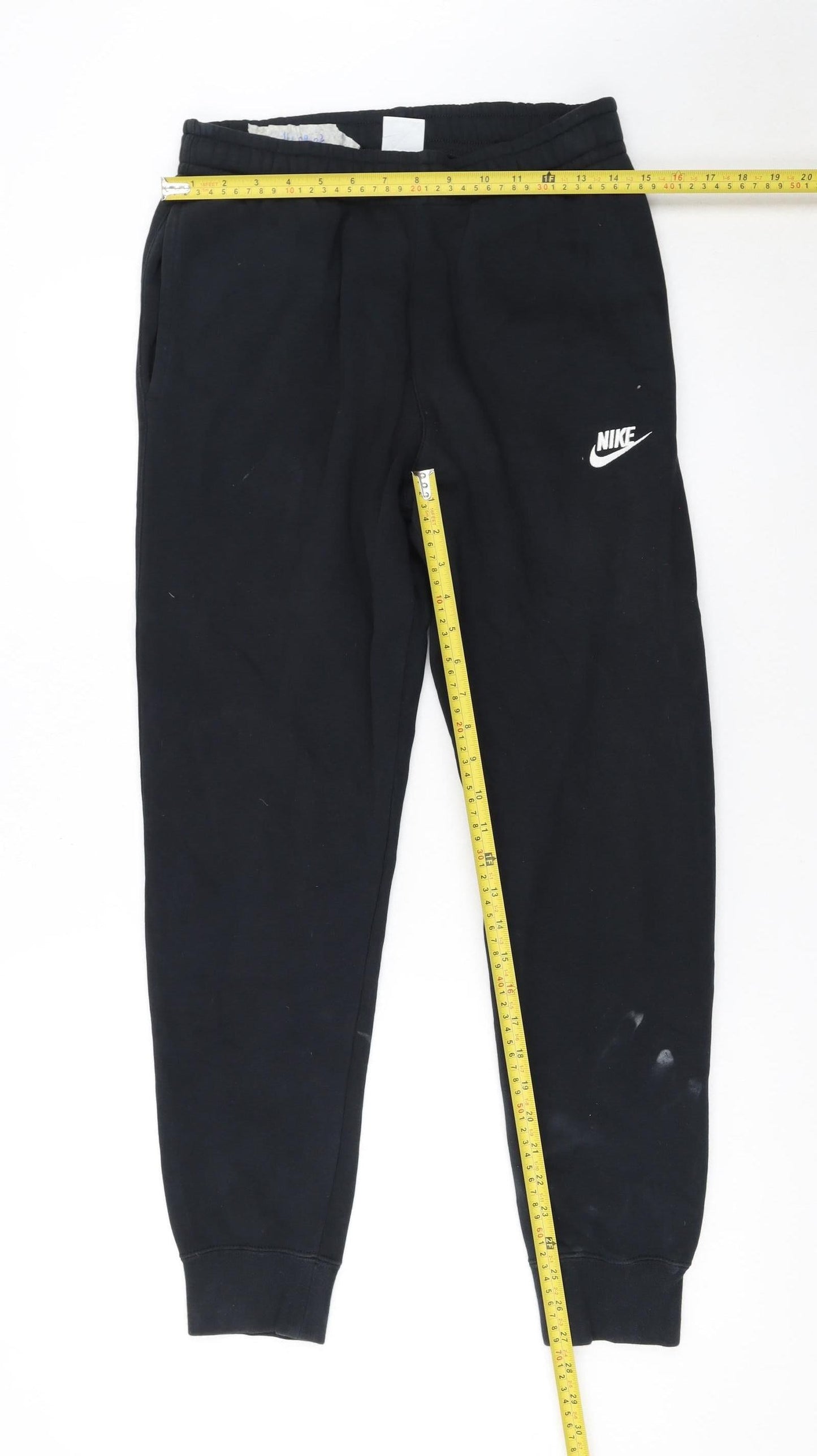 Nike Men’s Black Jogger Trousers Small Fleece Tapered Fit
