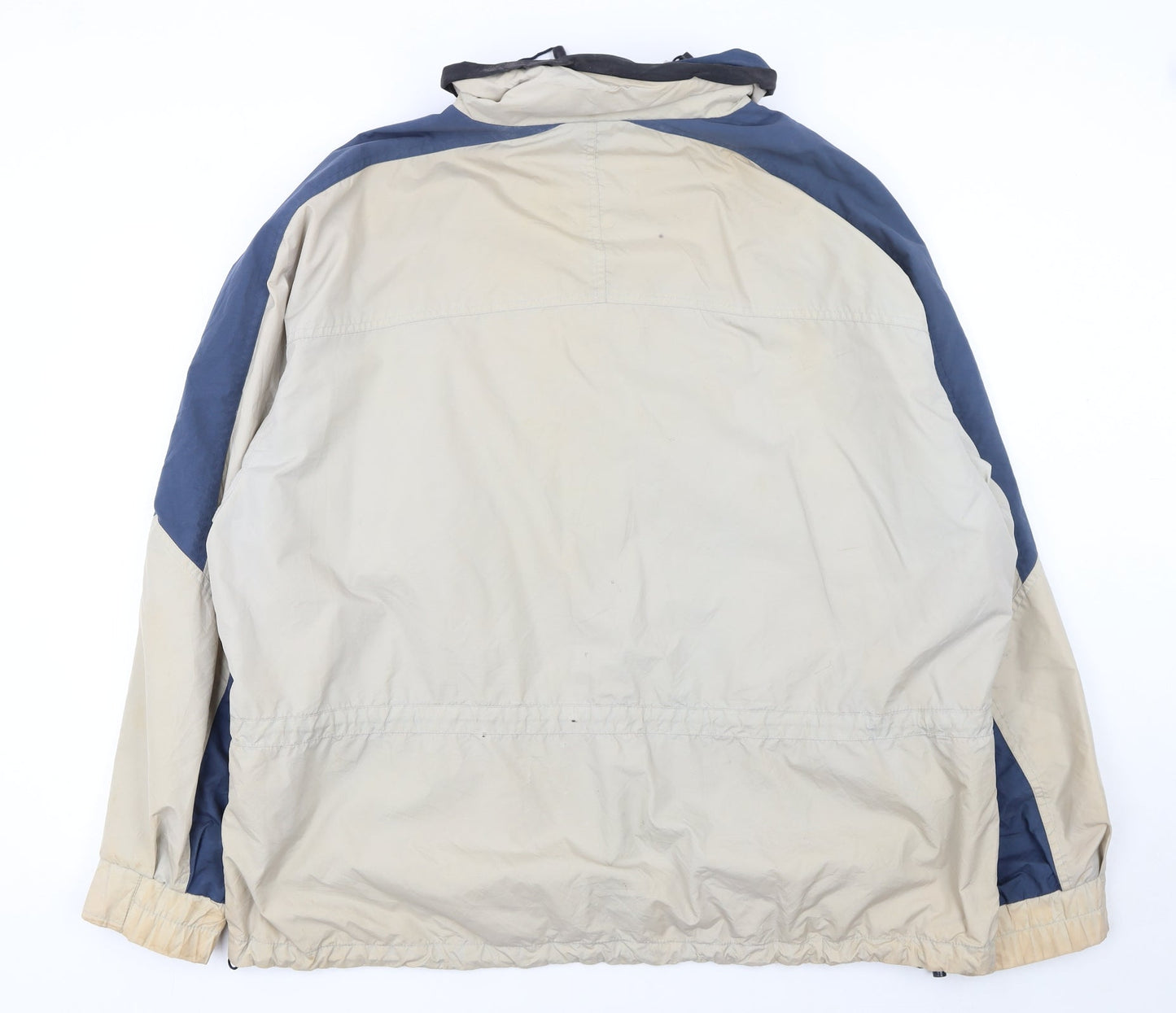 Columbia Men's Beige Blue XL Windbreaker Hooded Jacket