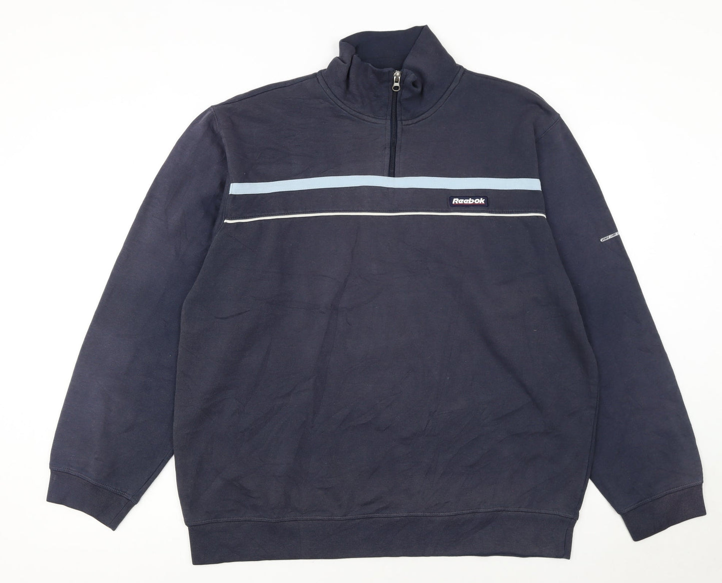 Reebok Men's Blue 1/4 Zip Pullover Sweatshirt Size M