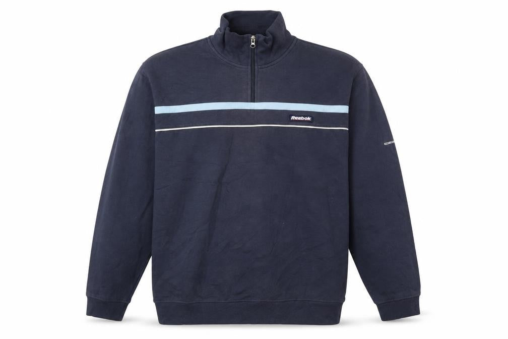 Reebok Men's Blue 1/4 Zip Pullover Sweatshirt Size M
