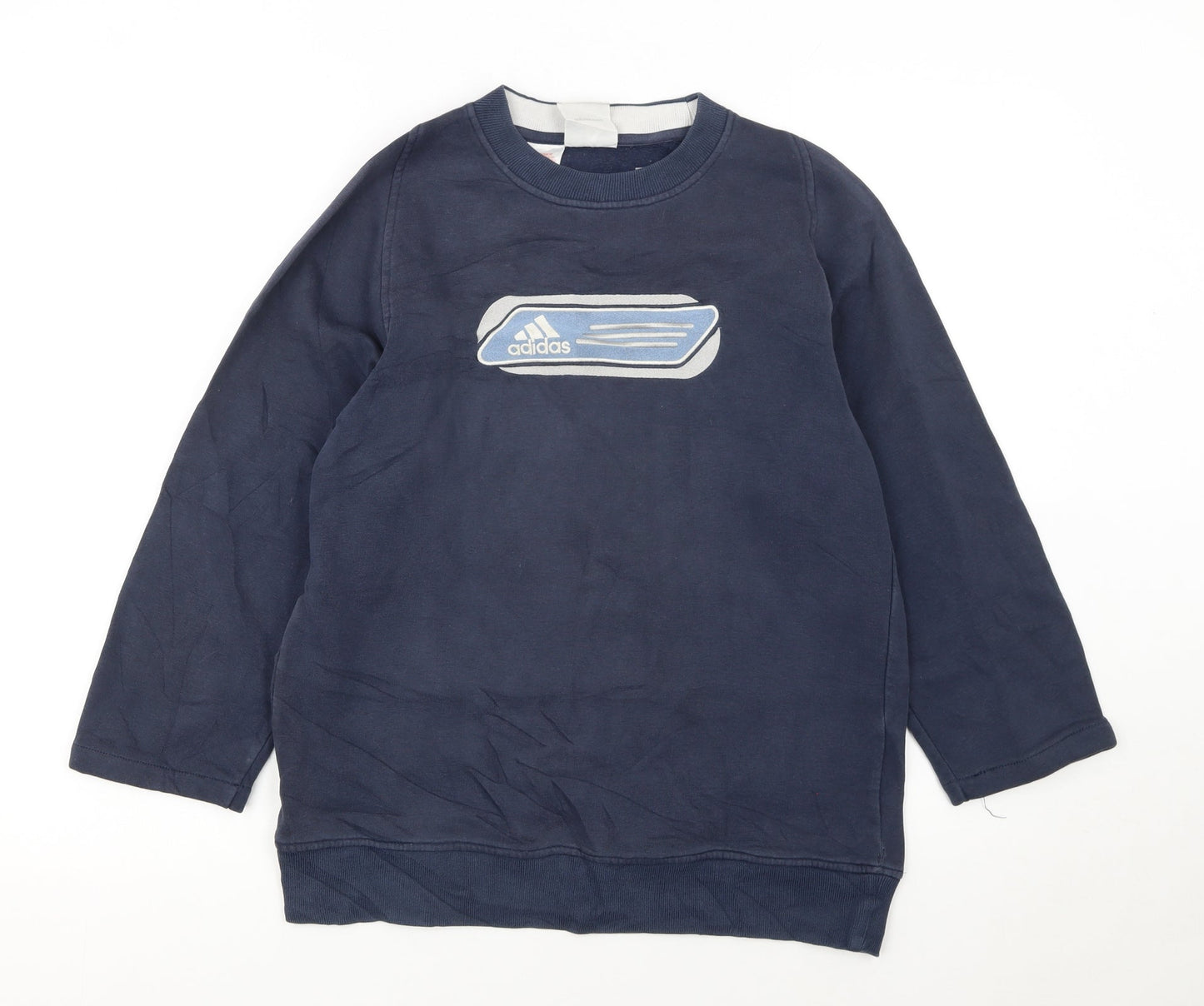 Adidas Boys Navy Blue Crew Neck Sweatshirt Size 12-13 Years Casual