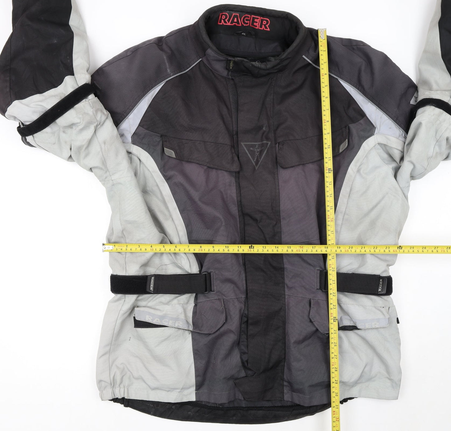 Racer Men’s Black 4XL Motorcycle Jacket Waterproof Reflective Polyester