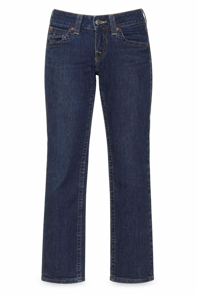 True Religion Women Blue Slim Straight Jeans Size 25 Denim USA Made