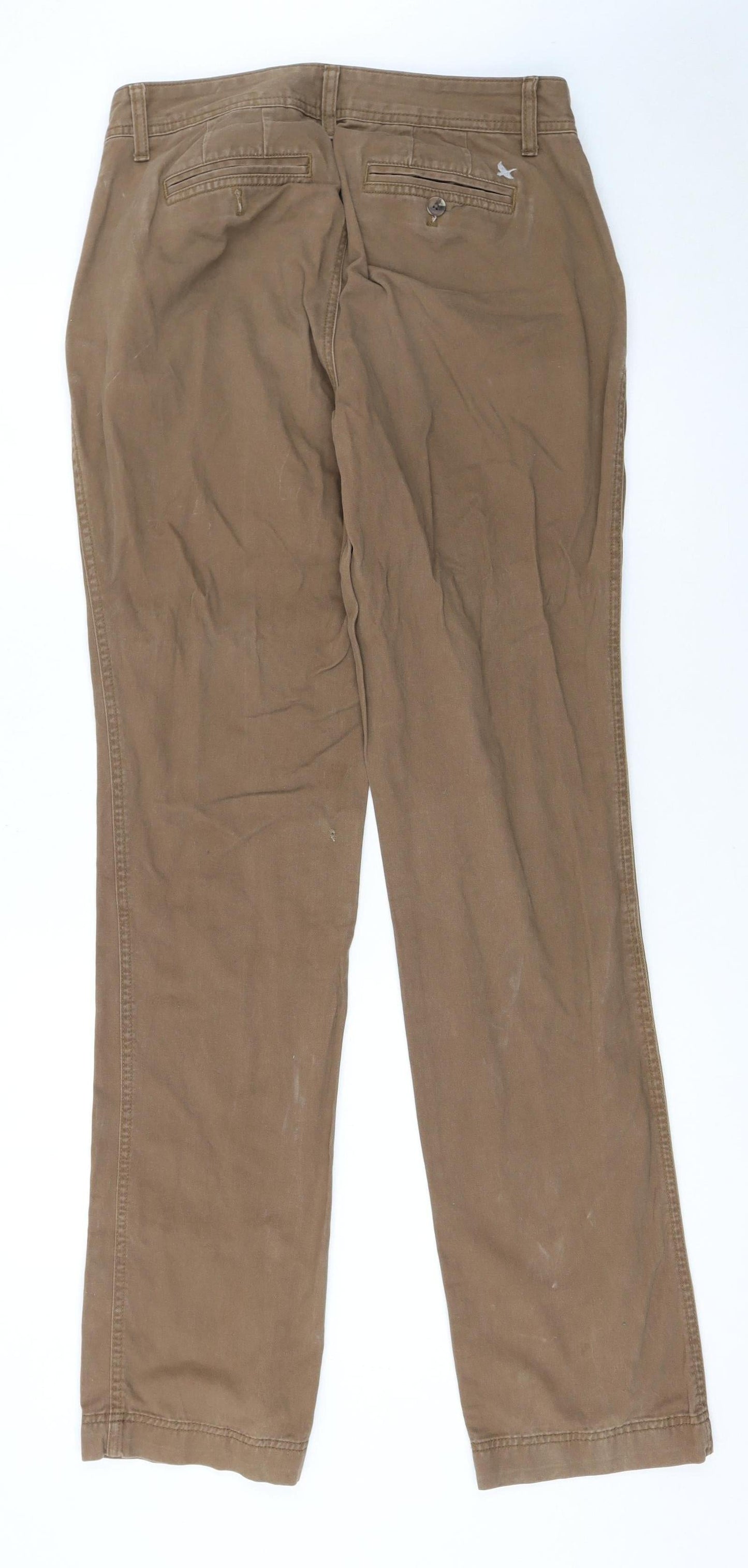 Eddie Bauer Women's Brown Chino Trousers L Regular Fit Cotton