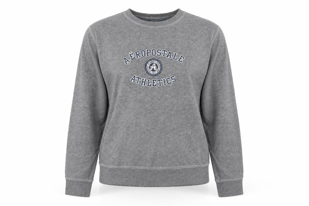 Aeropostale Women's Grey Pullover Sweatshirt XL Cotton Blend Athletics Logo